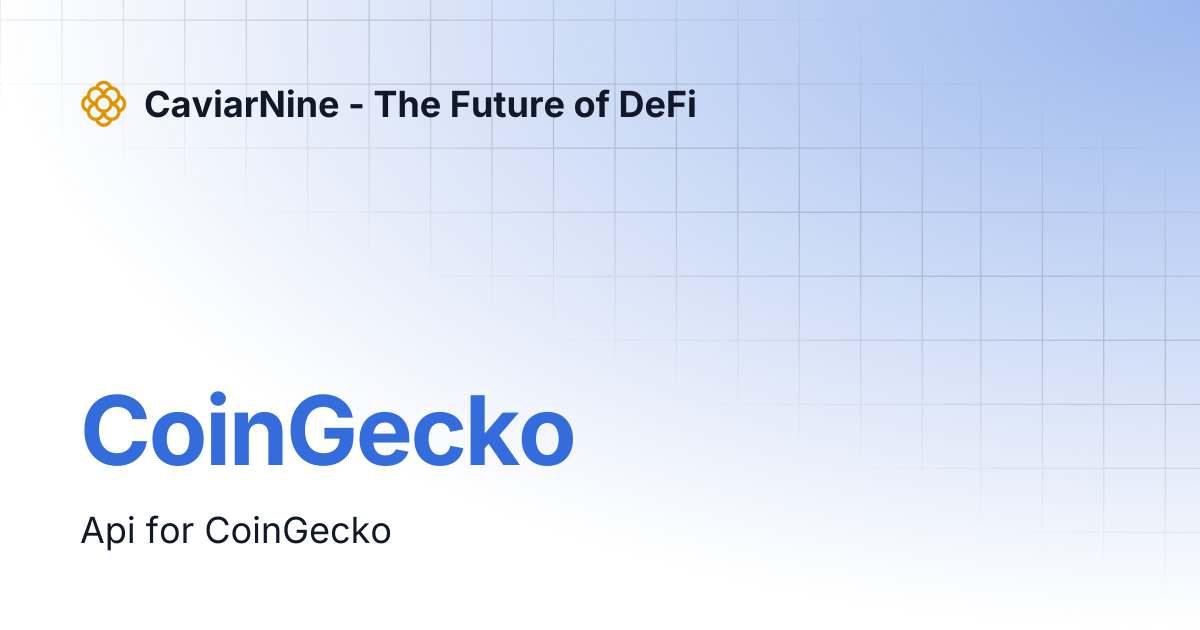 Coingecko caviarnine the future of defi
